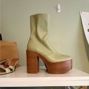 Jeffrey Campbell Light Green Platform Boots